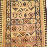 4'8" x 9'3"   Persian Vintage Qashqai Kilim Rug Angle View