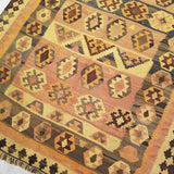 4'8" x 9'3"   Persian Vintage Qashqai Kilim Rug Angle View