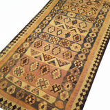 4'8" x 9'3"   Persian Vintage Qashqai Kilim Rug Angle View