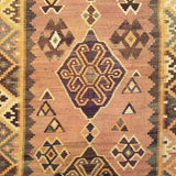 4'10" x 8'9"   Persian Vintage Qashqai Kilim Rug Angle View