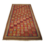 4'10" x 8'8"   Persian Vintage Qashqai Kilim Rug Angle View