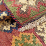 4'10" x 8'8"   Persian Vintage Qashqai Kilim Rug Back View