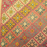 5'4" x 7'10"   Persian Vintage Qashqai Kilim Rug Angle View