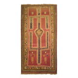 5'0" x 9'6"   Persian Vintage Qashqai Kilim Rug Top View