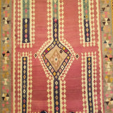 5'0" x 9'6"   Persian Vintage Qashqai Kilim Rug Angle View