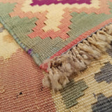 5'1" x 9'2"   Persian Vintage Qashqai Kilim Rug Back View