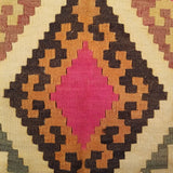 5'0" x 7'8"   Persian Vintage Qashqai Kilim Rug Angle View