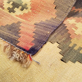 5'0" x 7'8"   Persian Vintage Qashqai Kilim Rug Back View