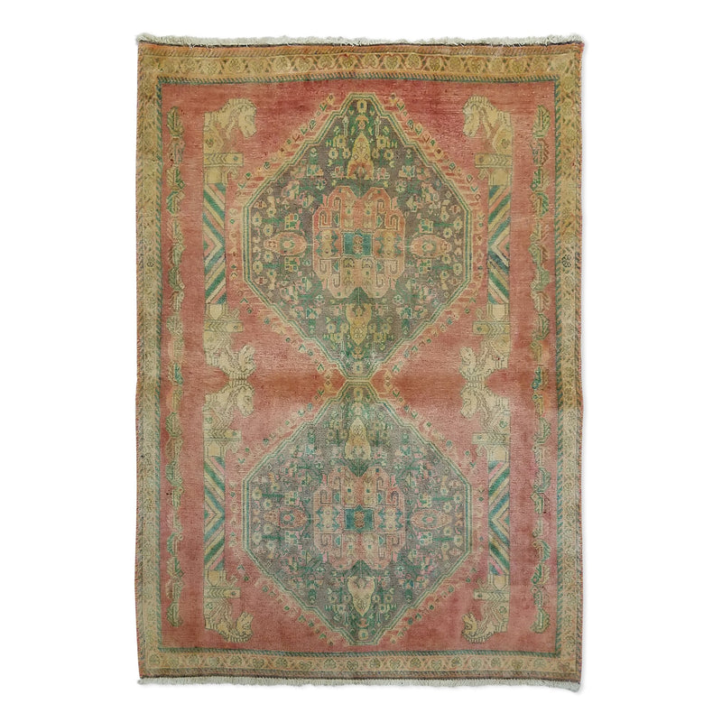 3'4" x 4'9"   Persian Qashqai Rug Top View