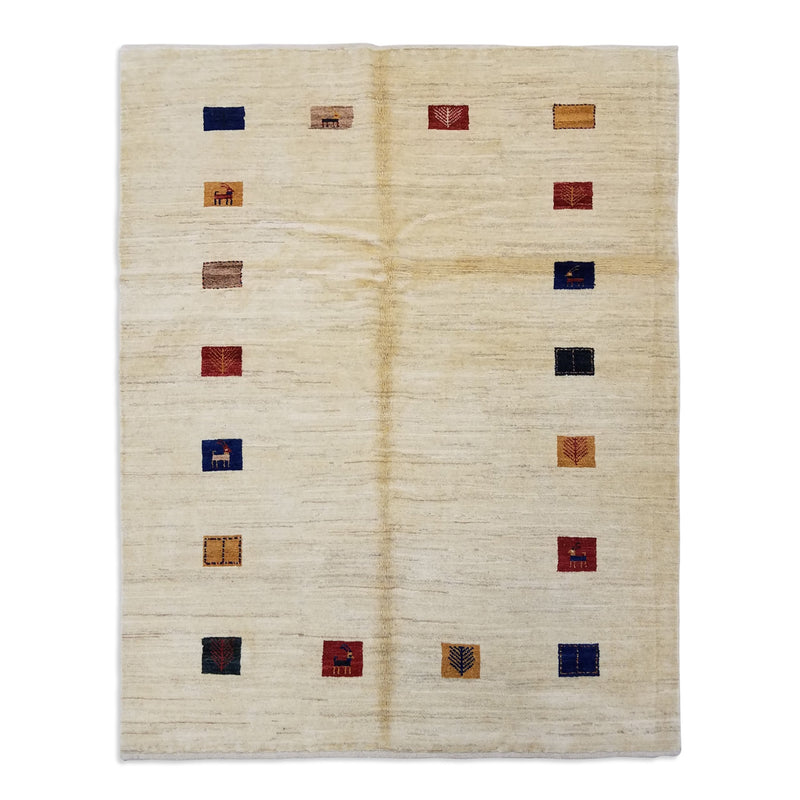 4'10" x 6'1"   Persian Gabbeh Rug Top View
