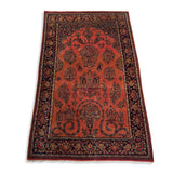 4'2" x 6'10"   Antique Persian Keshan Rug Angle View
