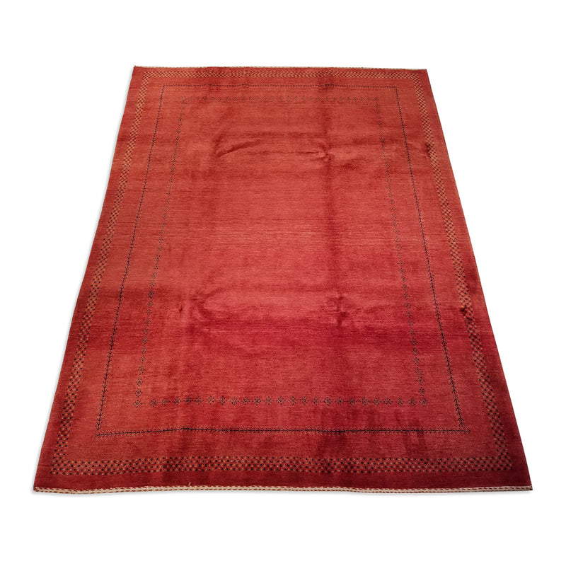 6'6" x 8'10"   Persian Gabbeh Rug Angle View