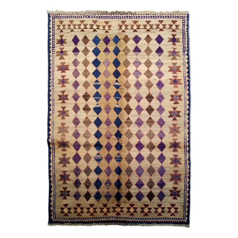 4'8" x 6'11"   Persian Gabbeh Rug Top View