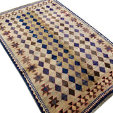 4'8" x 6'11"   Persian Gabbeh Rug Back View