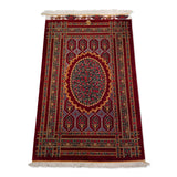 2'7" x 3'11"   Silk Persian Qom Garden of Eden Rug Angle View