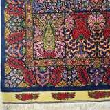 2'8" x 4'4"   Silk Persian Qom Waterfall in Swan Garden Rug Angle View