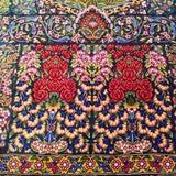 2'8" x 4'4"   Silk Persian Qom Waterfall in Swan Garden Rug Angle View