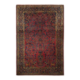 4'4" x 6'5"   Antique Persian Keshan Rug Top View