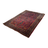 4'4" x 6'5"   Antique Persian Keshan Rug Angle View