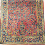 4'4" x 6'5"   Antique Persian Keshan Rug Angle View