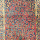 4'4" x 6'5"   Antique Persian Keshan Rug Angle View