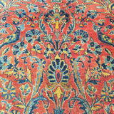 4'4" x 6'5"   Antique Persian Keshan Rug Angle View