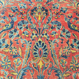 4'4" x 6'5"   Antique Persian Keshan Rug Angle View