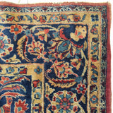 4'4" x 6'5"   Antique Persian Keshan Rug Angle View
