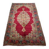 4'4" x 7'4"   Antique Persian Kerman Rug Angle View