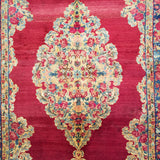 4'4" x 7'4"   Antique Persian Kerman Rug Angle View