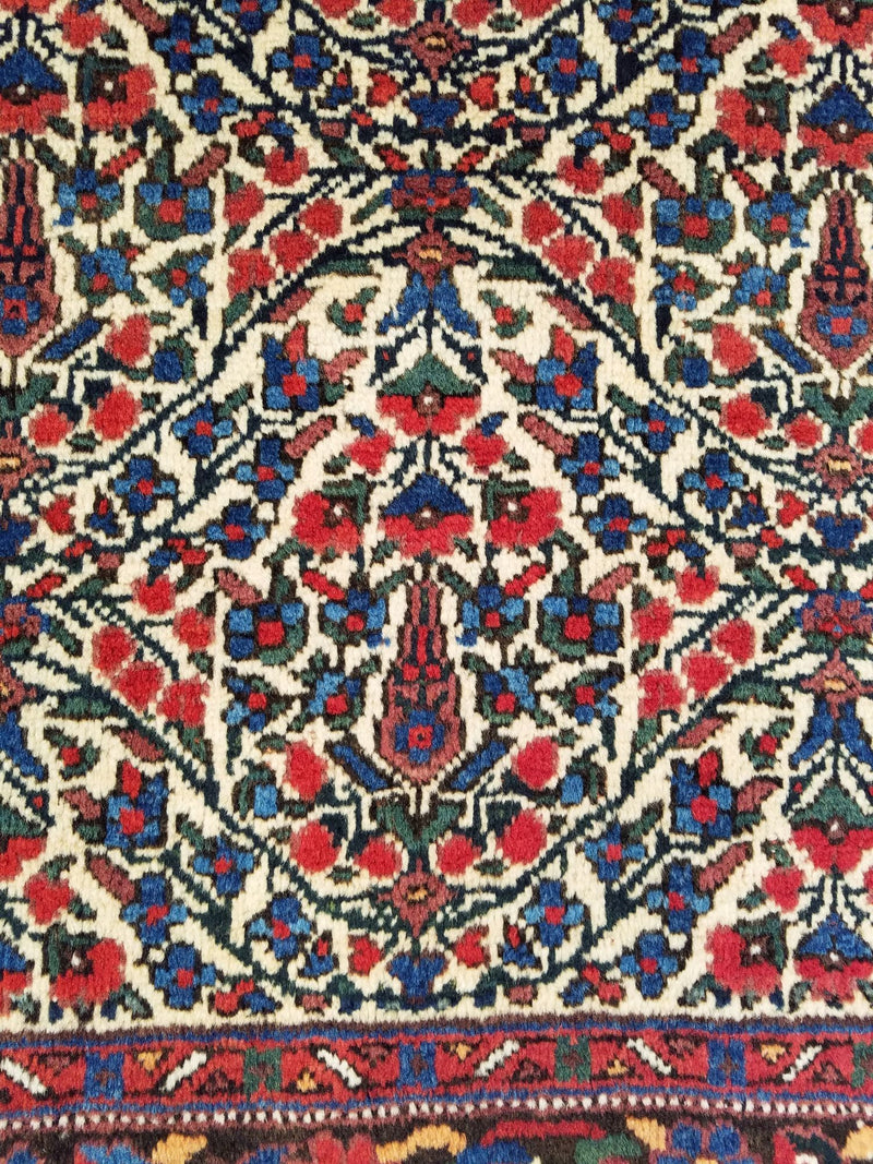 4'2" x 6'6"   Antique Persian Afshar Rug Angle View