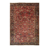 7'1" x 10'2"   Antique Persian Heriz Vintage finish Rug Top View