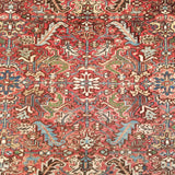 7'1" x 10'2"   Antique Persian Heriz Vintage finish Rug Angle View