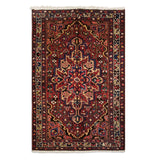 4'3" x 6'5"   Persian Bakhtiar Rug Top View