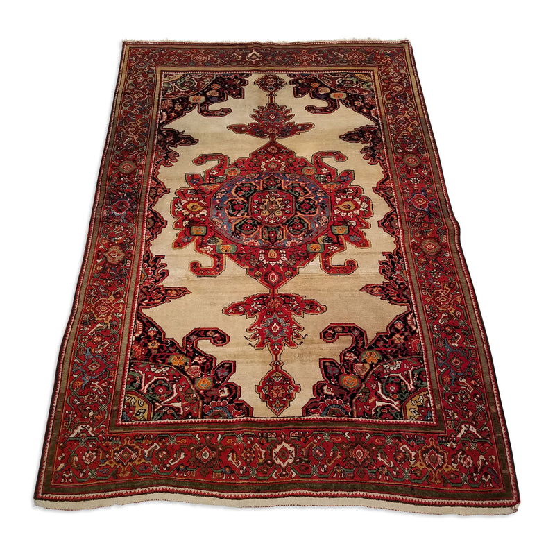 4'4" x 6'8"   Antique Persian Malayer Rug Angle View