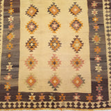 4'2" x 7'1"   Persian Vintage Qashqai Kilim Rug Angle View