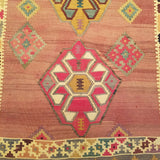 5'0" x 8'0"   Persian Vintage Qashqai Kilim Rug Angle View