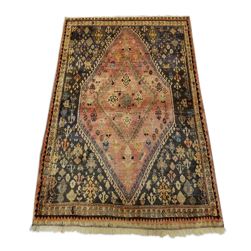 3'5" x 5'3"   Persian Gabbeh Rug Angle View