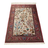 3'6" x 5'6"   Silk Persian Qom Rug Angle View