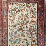 3'6" x 5'6"   Silk Persian Qom Rug Angle View