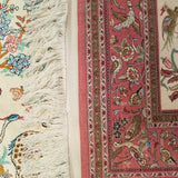 3'6" x 5'6"   Silk Persian Qom Rug Back View