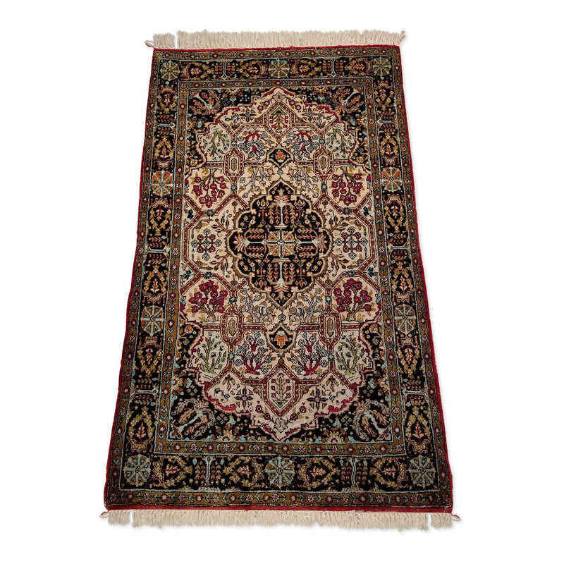 Sold at Auction: Hand Knotted Persian Silk&Wool Nain Rug 6,4x3.11 ft