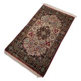 2'6" x 4'3"   Silk Persian Qom Rug Angle View