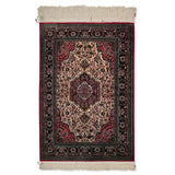 2'7" x 3'11"   Silk Persian Qom Rug Top View