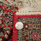 2'7" x 3'11"   Silk Persian Qom Rug Back View