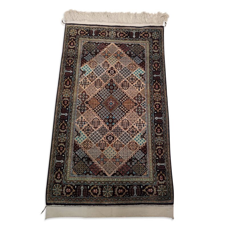 2'7" x 4'5"   Silk Persian Qom Rug Angle View