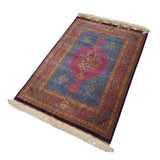 3'5" x 5'0"   Silk Persian Qom Rug Angle View