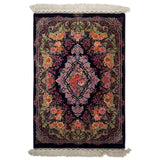 2'8" x 3'11"   Silk Persian Qom Rug Top View