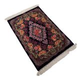 2'8" x 3'11"   Silk Persian Qom Rug Angle View