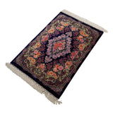 2'8" x 3'11"   Silk Persian Qom Rug Angle View